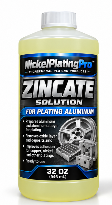 NickelPlatingPro 32 oz ready-to-use zincate solution bottle for plating aluminum